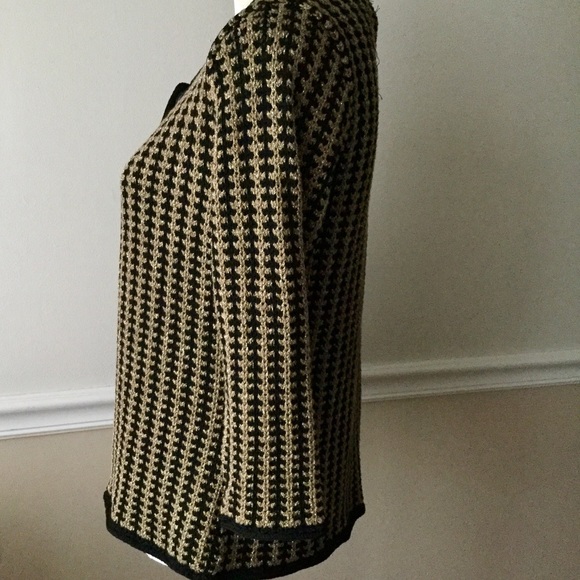 Jones New York Black and Metallic Gold Cardigan PM - Picture 3 of 8